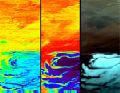  <p>Images de la calotte polaire sud de Mars recueillies par le spectromètre OMEGA le 18 janvier 2004<br class='autobr' />
(Photo ESA)</p>